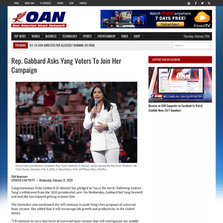 A complete backup of www.oann.com/rep-gabbard-asks-yang-voters-to-join-her-campaign/