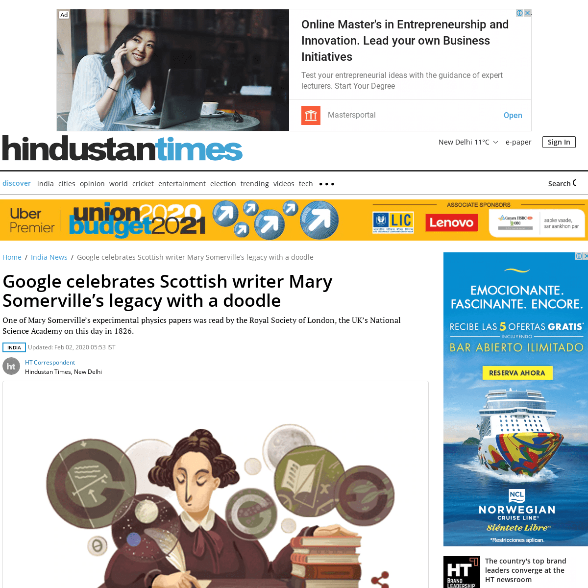 A complete backup of www.hindustantimes.com/india-news/google-celebrates-scottish-writer-mary-somerville-s-legacy-with-a-doodle/