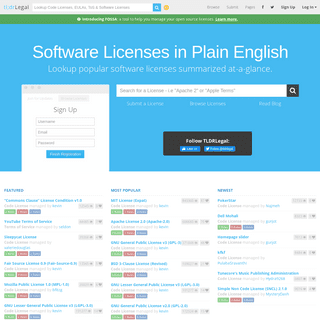 TLDRLegal - Software Licenses Explained in Plain English