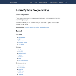 Learn Python Programming - Learn Python