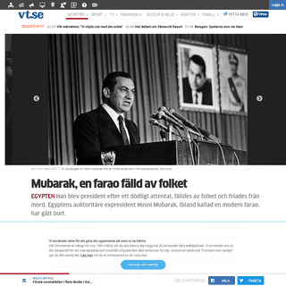A complete backup of www.vt.se/nyheter/mubarak-en-farao-falld-av-folket-om6518944.aspx