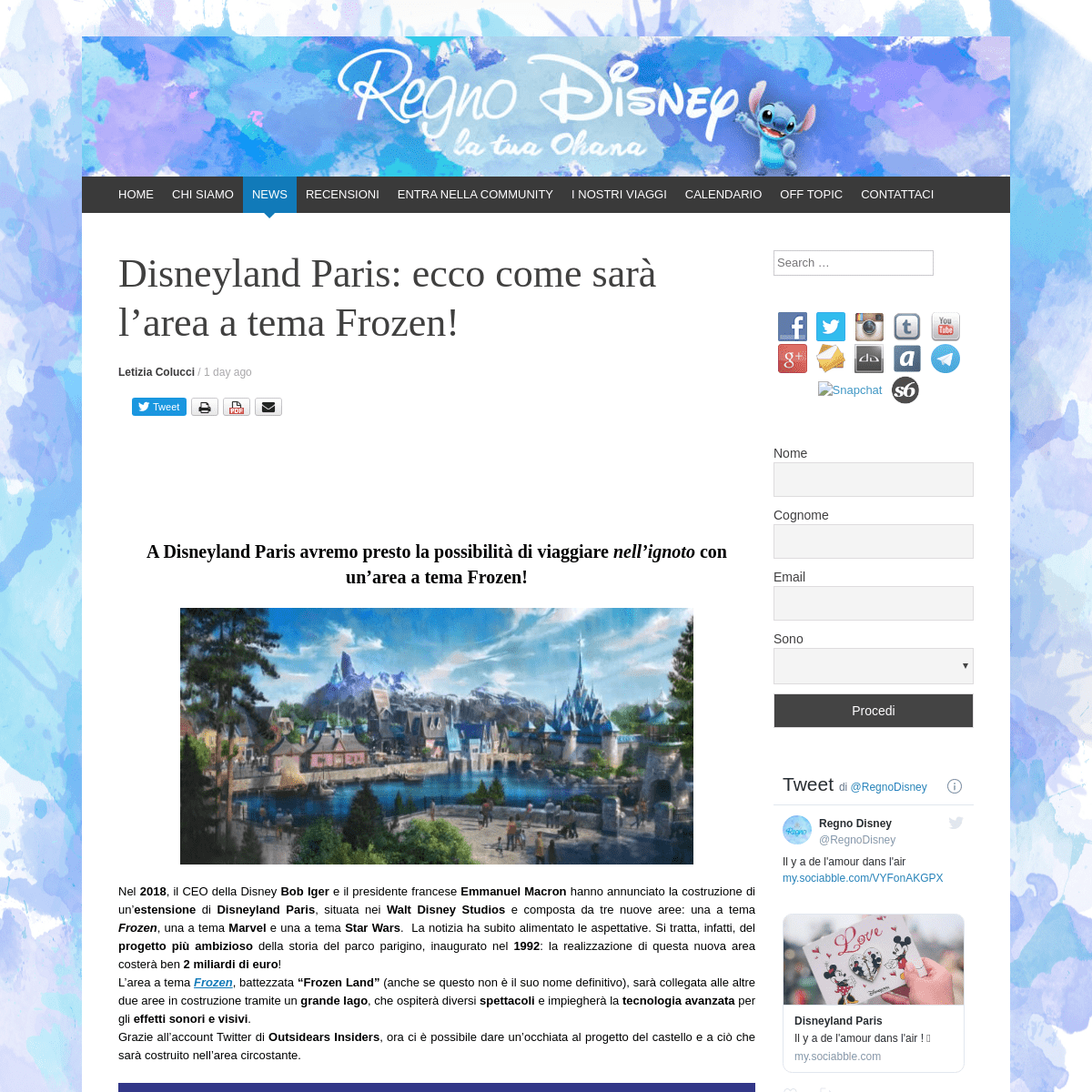 Disneyland Paris- ecco come sarÃ  l'Area a tema Frozen!