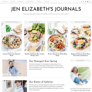 Jen Elizabeth's Journals - Easy, everyday dishes that are healthy, nutritious, and comforting too!