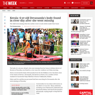 A complete backup of www.theweek.in/news/india/2020/02/28/kerala-6-yr-old-devananda-body-found-in-river-day-after-she-went-missi