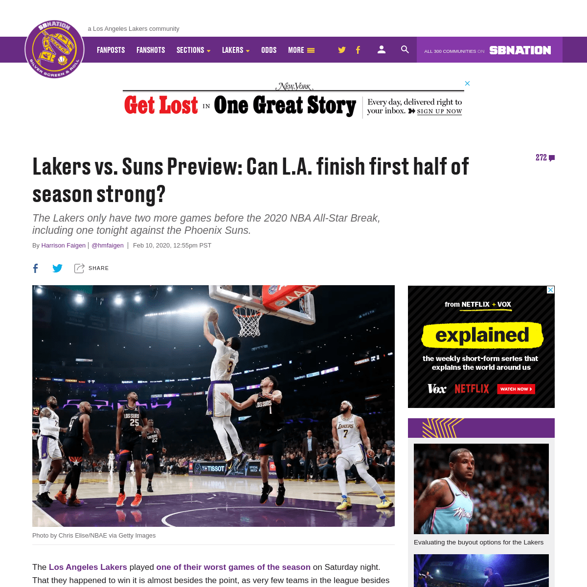 A complete backup of www.silverscreenandroll.com/2020/2/10/21131937/lakers-vs-suns-preview-game-thread-starting-time-tv-schedule