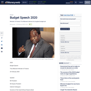 Budget Speech 2020 - Moneyweb
