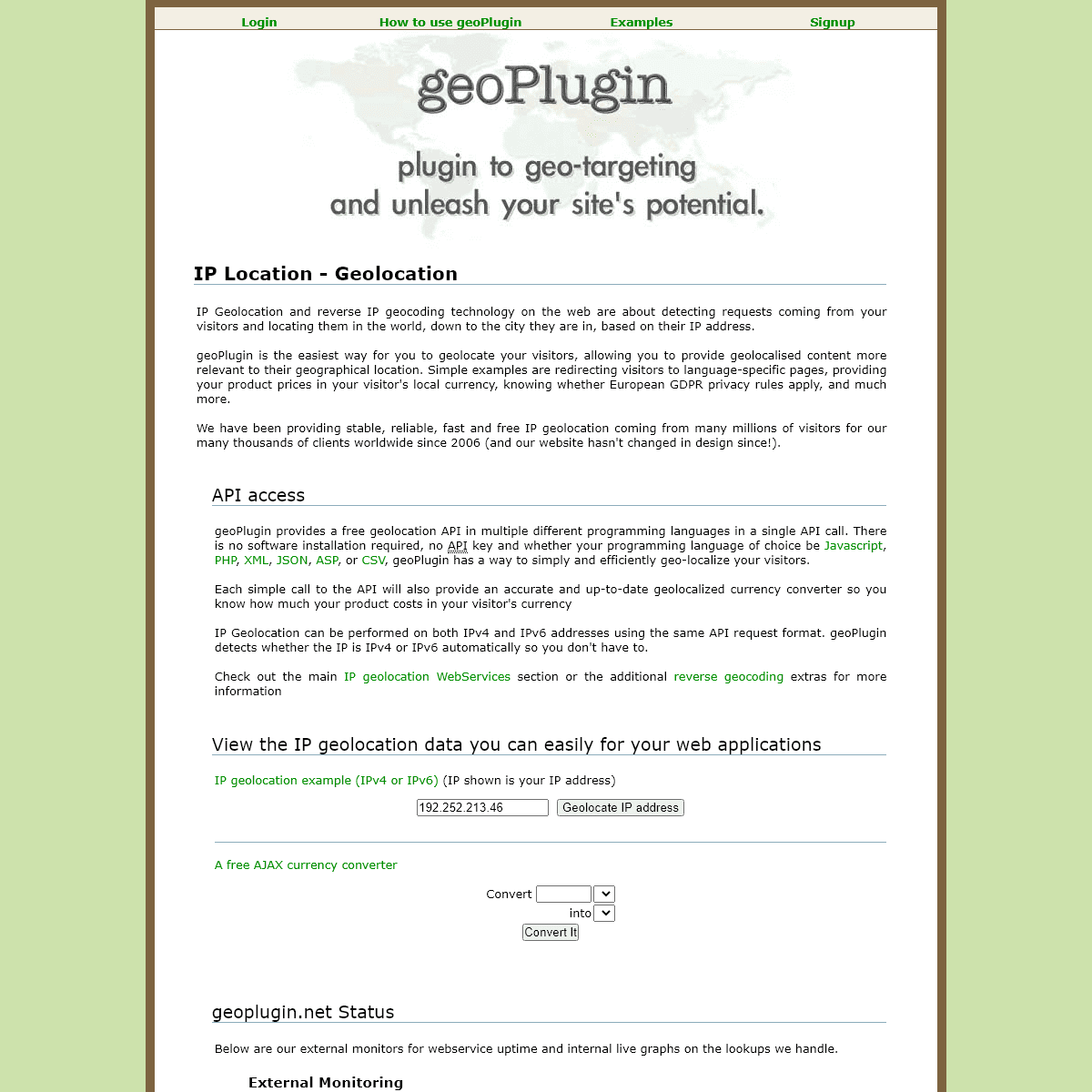 A complete backup of geoplugin.net