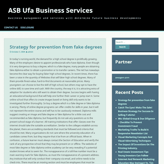 ASB Ufa Business Services â€“ Business management and services will determine future business developments