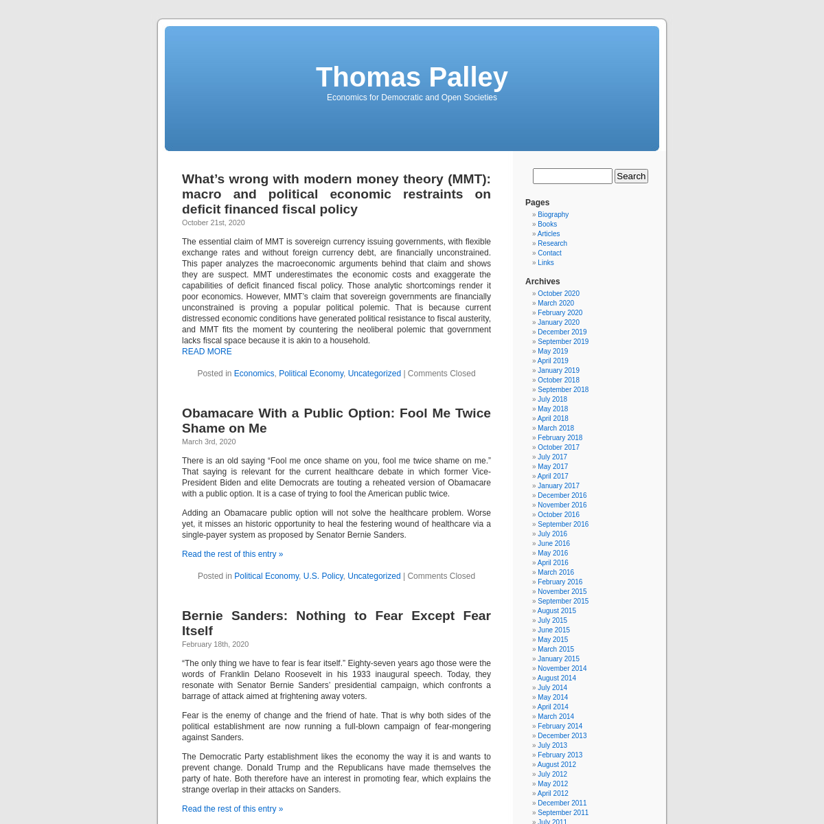A complete backup of thomaspalley.com