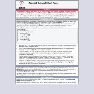 Apache2 Debian Default Page- It works