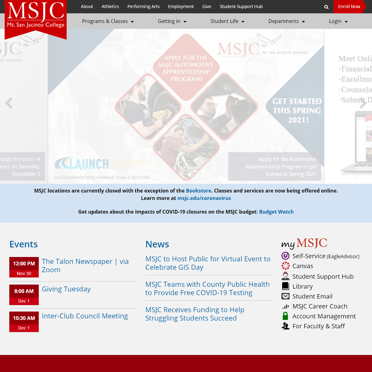A complete backup of msjc.edu