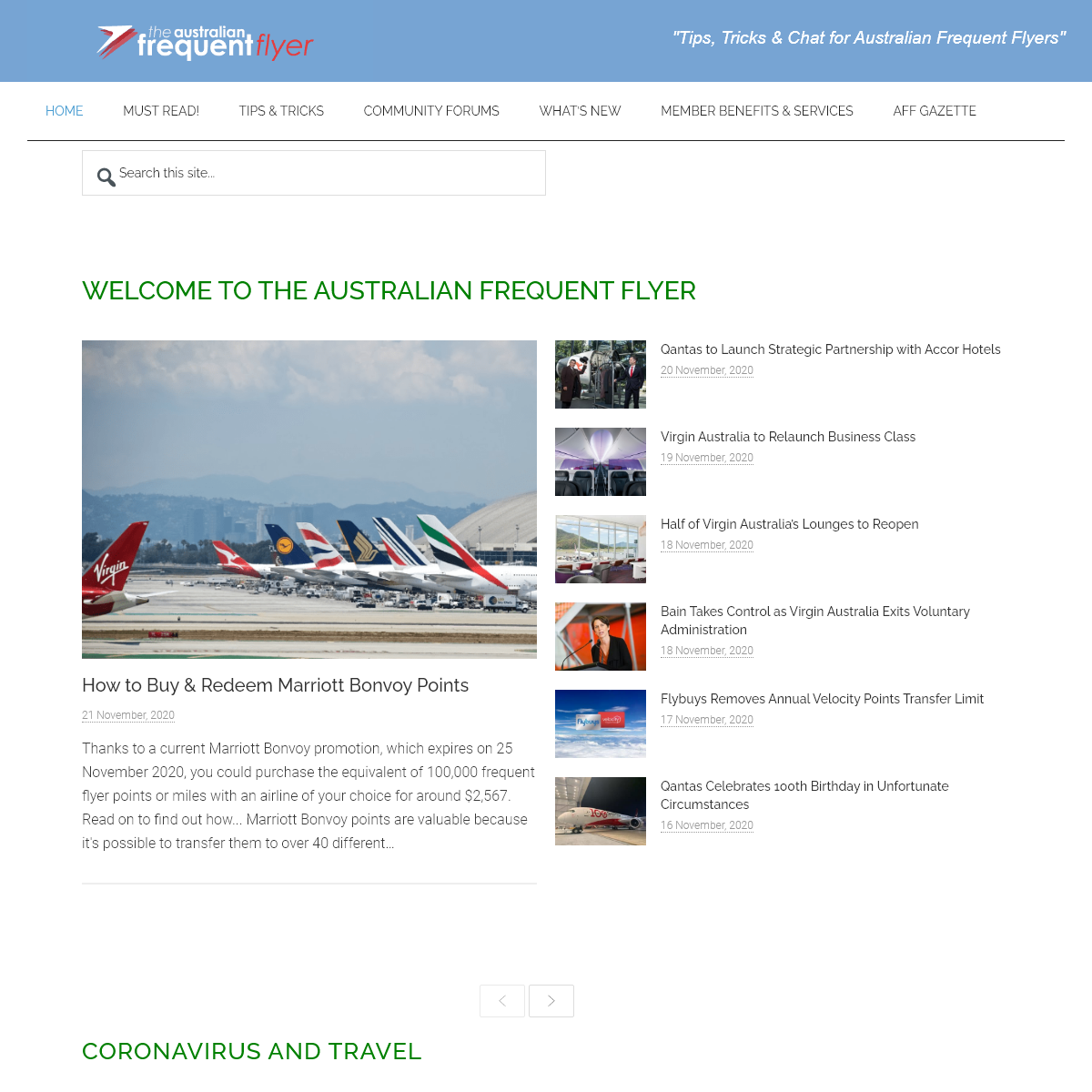 A complete backup of australianfrequentflyer.com.au