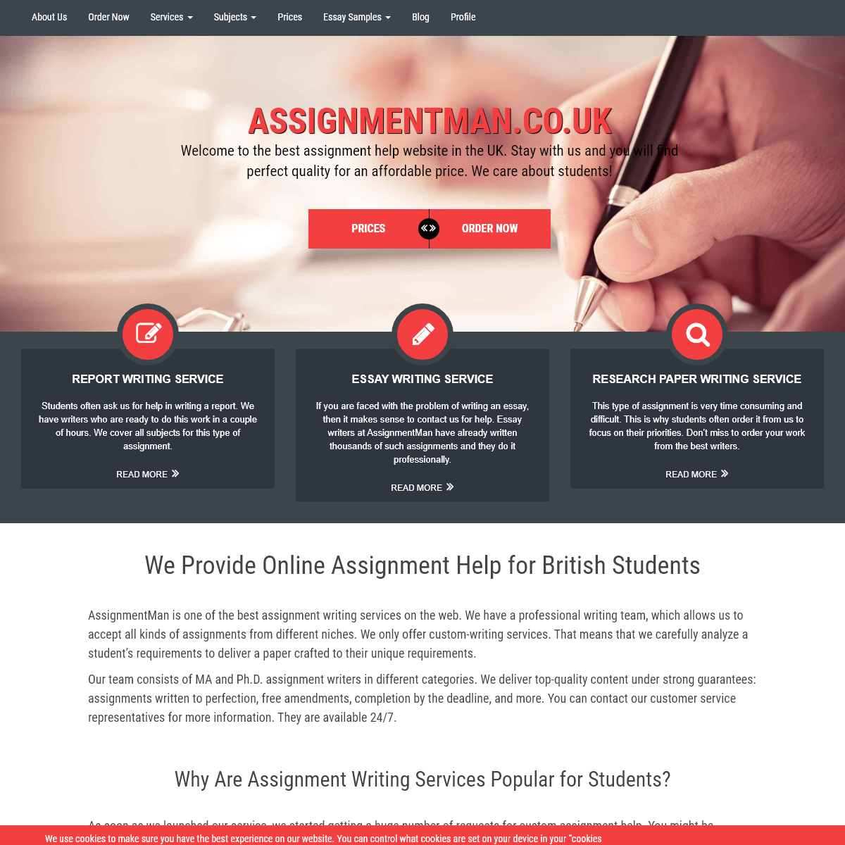 Best Assignment Help in the UK - AssignmentMan is 100- reliable!