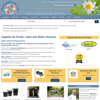 Aquascape Pond Supplies, Pumps, Pond Kits, Pond Lighting, Water Treatment