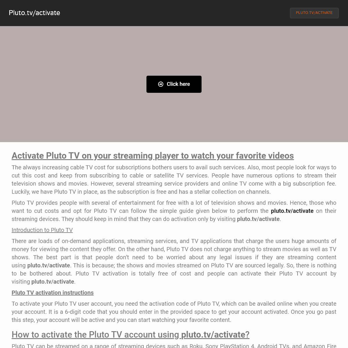 Pluto.tv-activate - Pluto Tv Activate - Easy Steps To Activate
