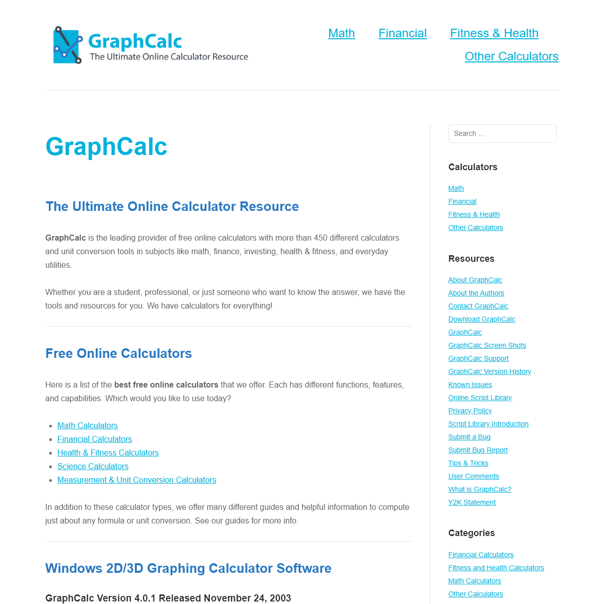 A complete backup of graphcalc.com