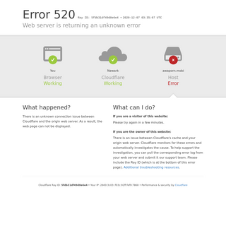 awaporn.mobi - 520- Web server is returning an unknown error