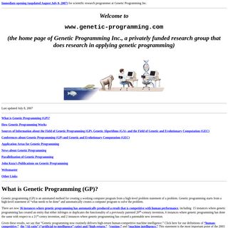 A complete backup of genetic-programming.com