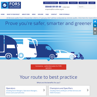 FORS Homepage - FORS - Fleet Operator Recognition Scheme