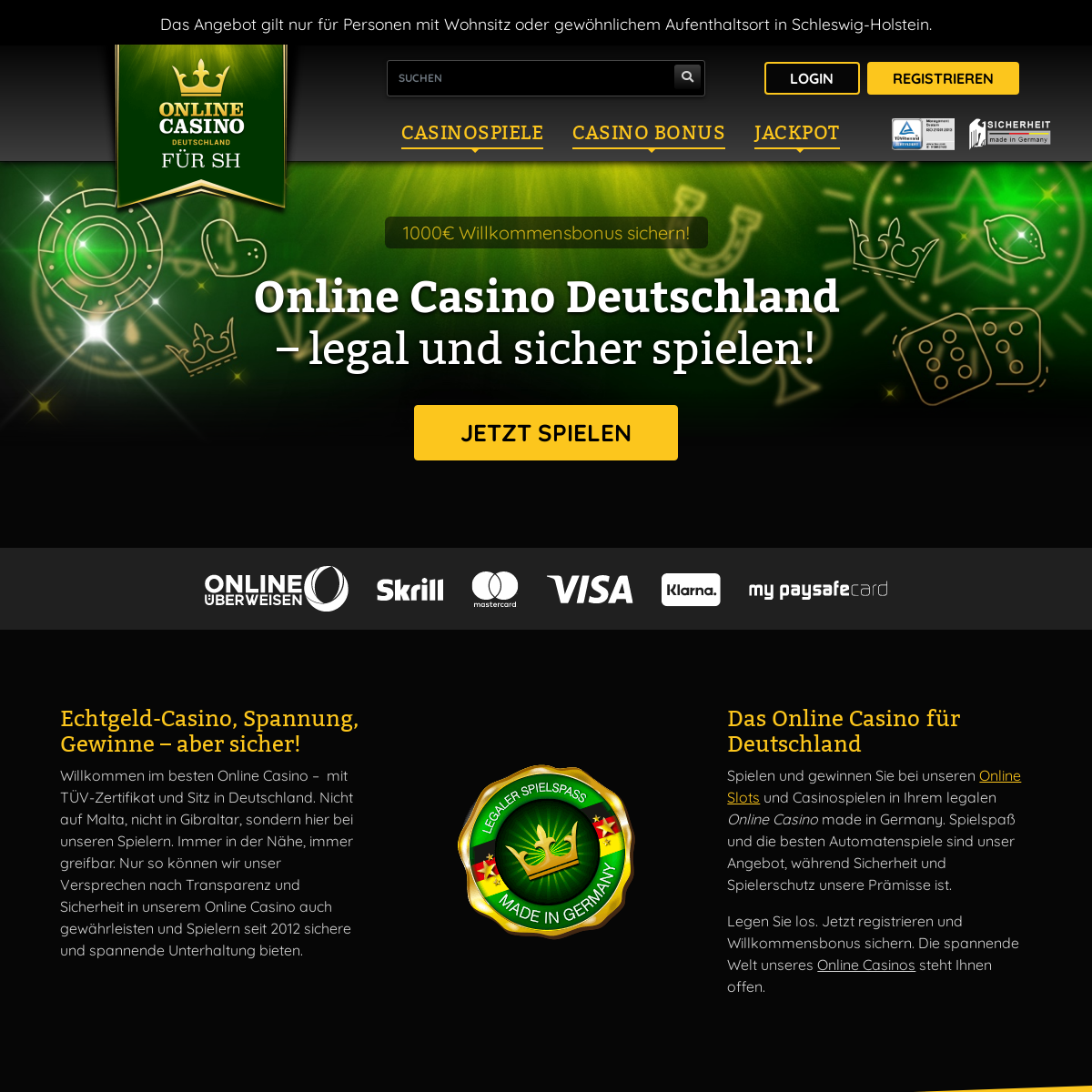 A complete backup of onlinecasino.de