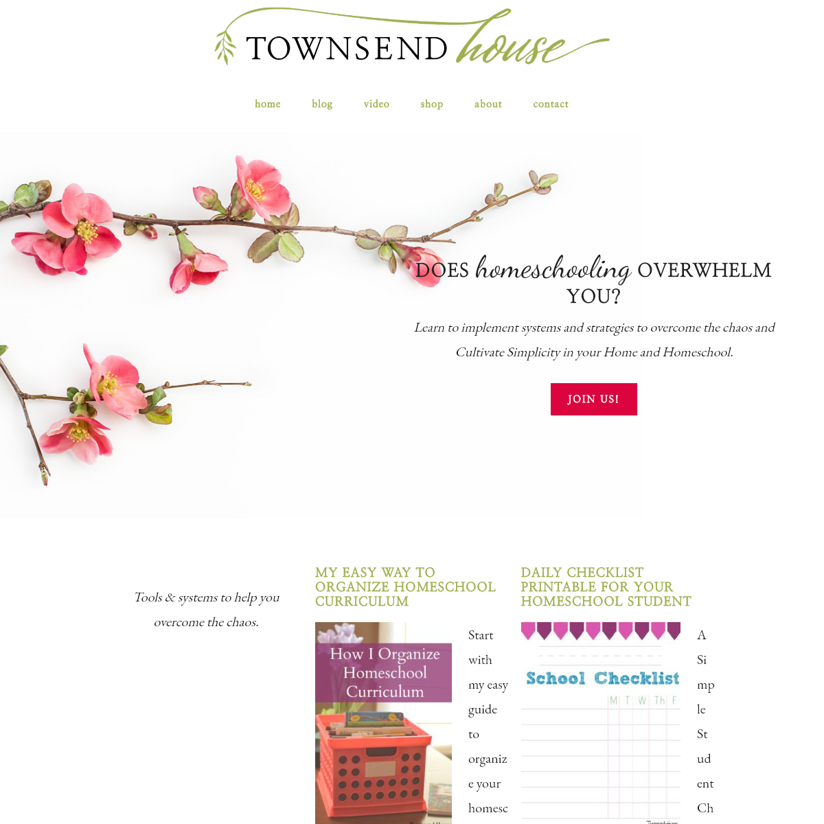 Townsend House - Cultivate Simplicity in your Home and Homeschool