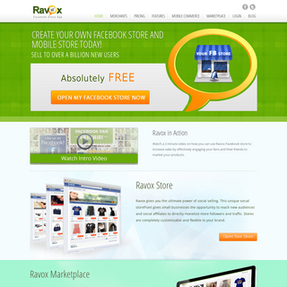 Create Free Facebook Store, Social Selling with Ravox Facebook Commerce Platform