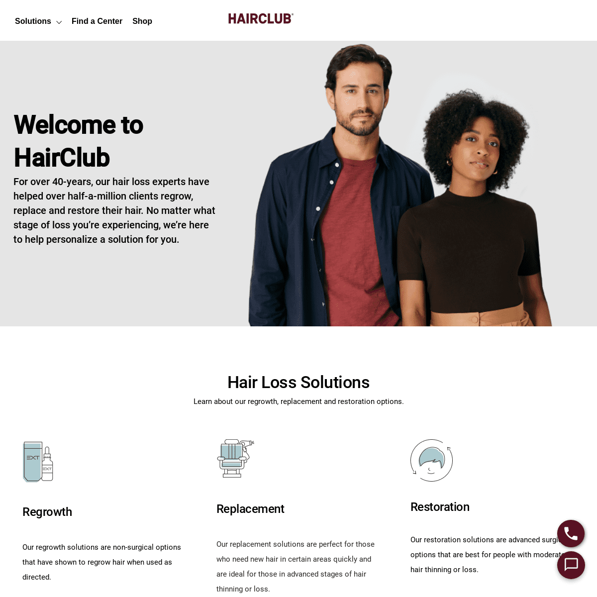 A complete backup of hairclub.com