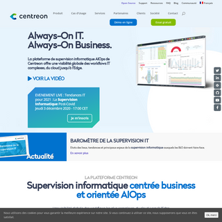 Centreon - Supervision Informatique - Infrastuctures Hybrides, Cloud, AIOps