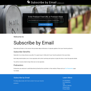 Subscribe by Email, podcast subscriptions in your inbox