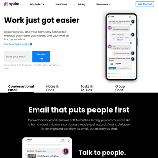 Spike - Email with Team Chat, Notes, To Do Lists, Calendar