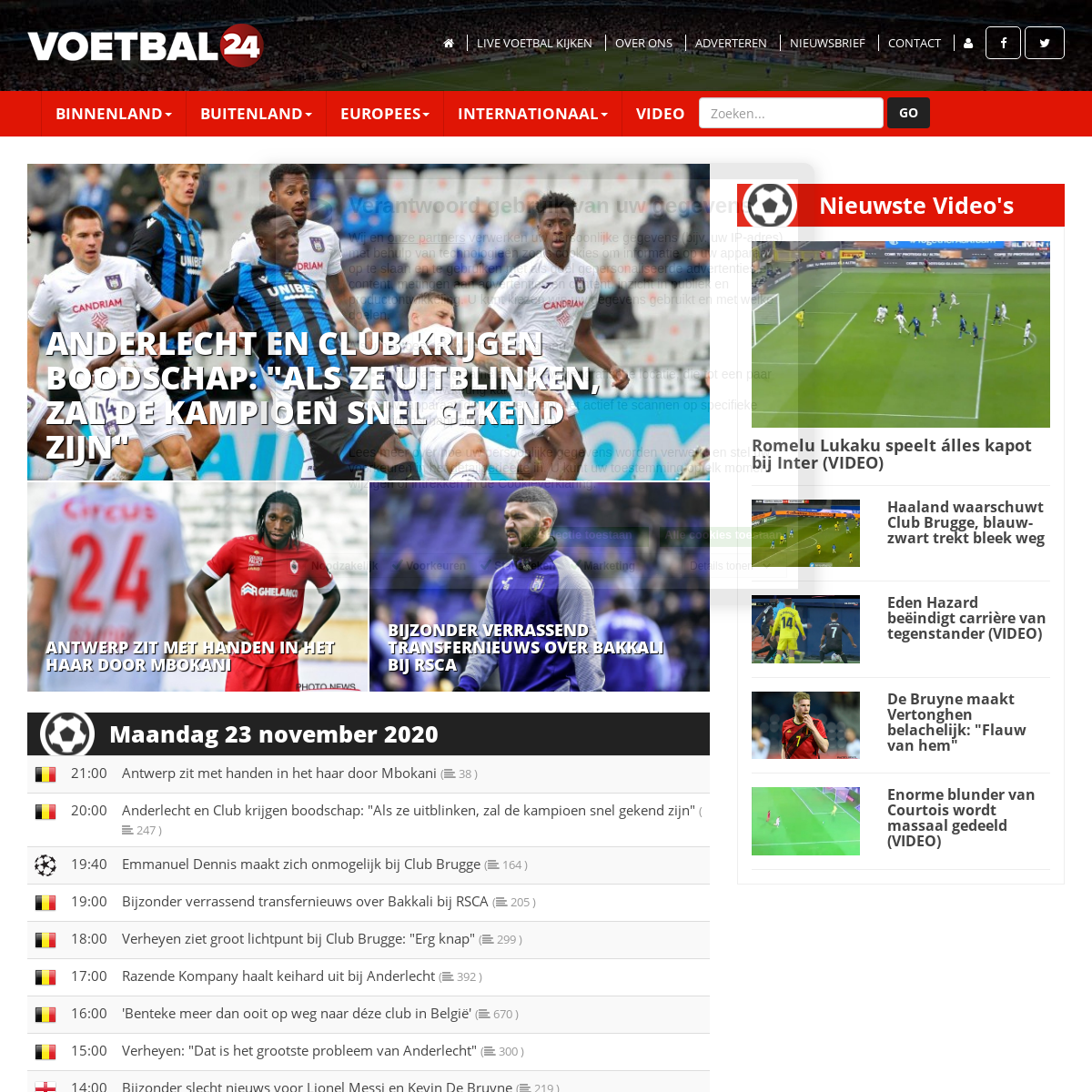 A complete backup of voetbal24.be