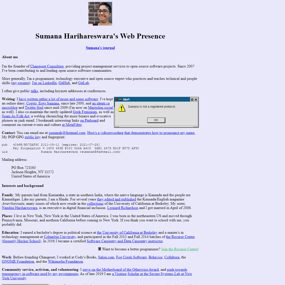 A complete backup of harihareswara.net