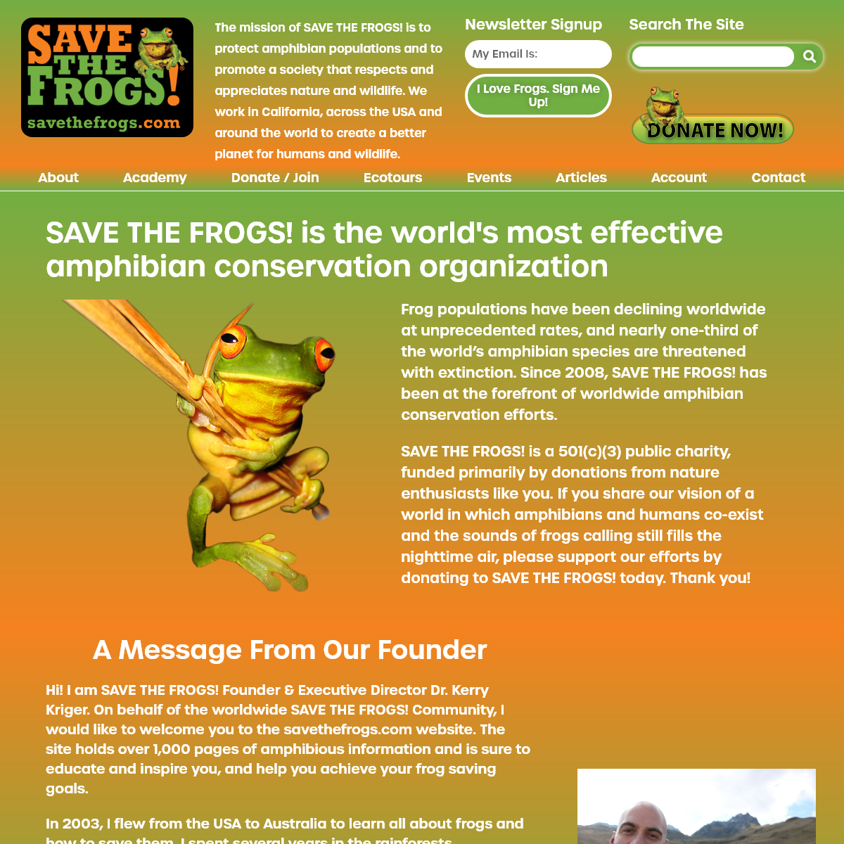 A complete backup of savethefrogs.com