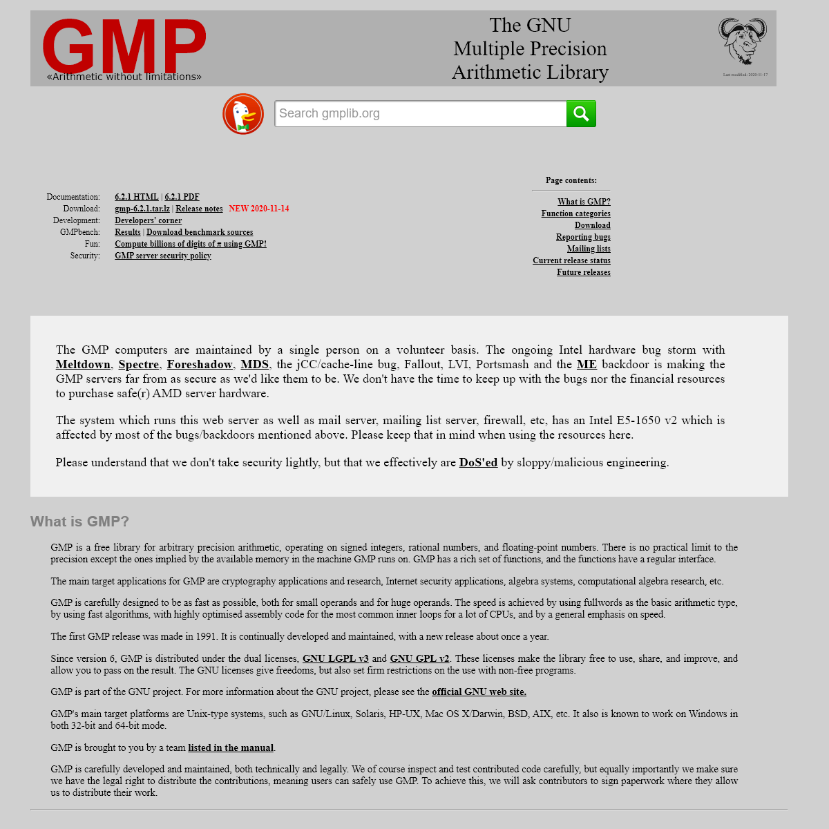 A complete backup of gmplib.org