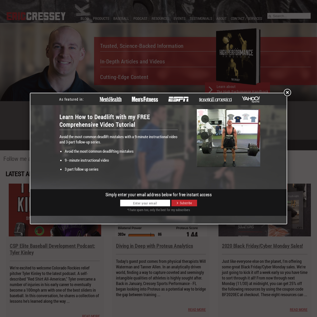 A complete backup of ericcressey.com