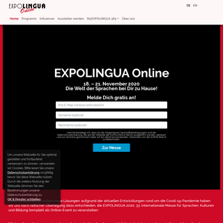 EXPOLINGUA Online 2020, November 18â€“21, 2020 - Leading language fair and portal for the German speaking market