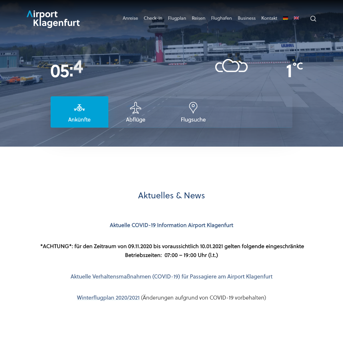 A complete backup of klagenfurt-airport.at
