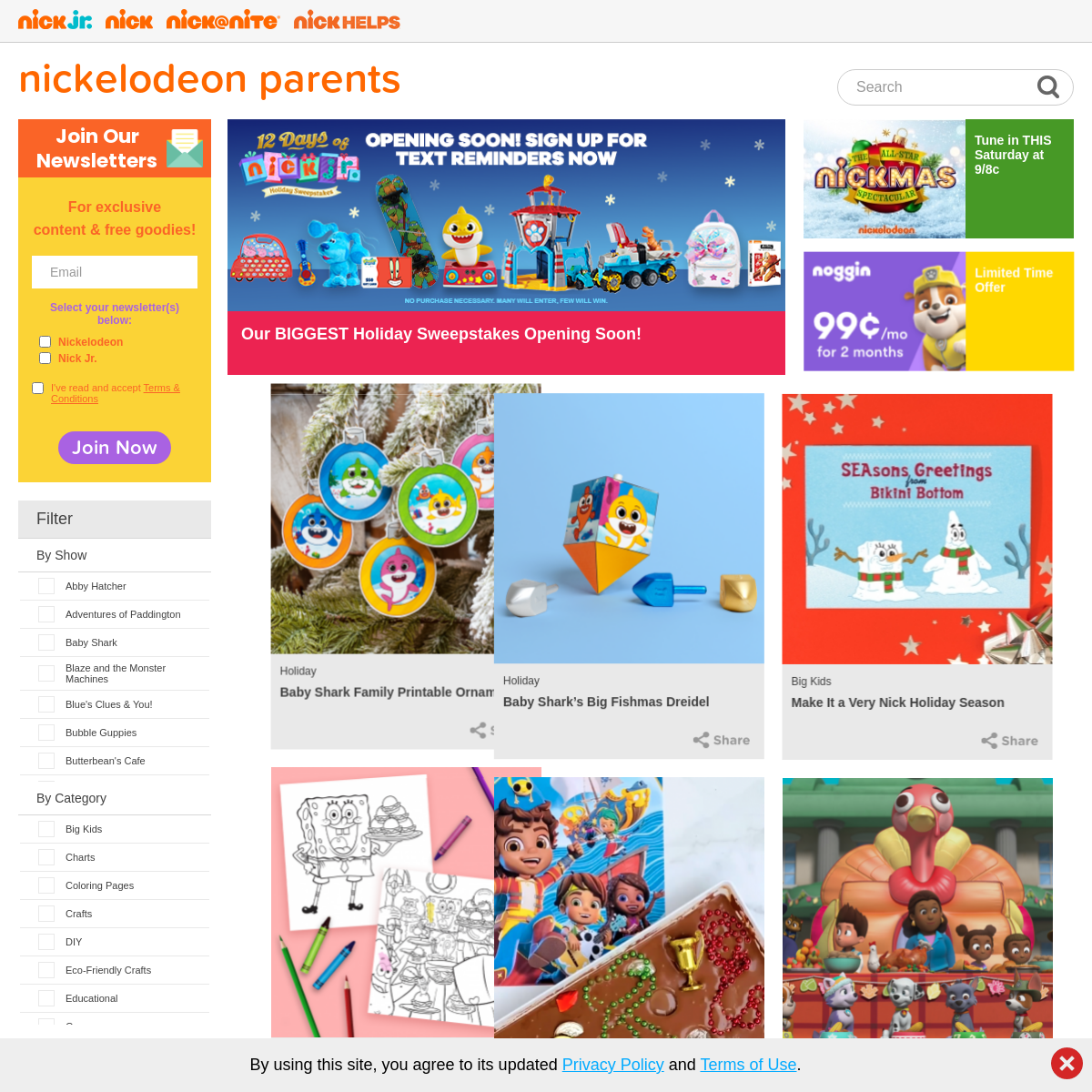 A complete backup of nickelodeonparents.com