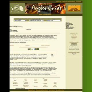 Angler Guide- - Henry`s Fork Fishing Report