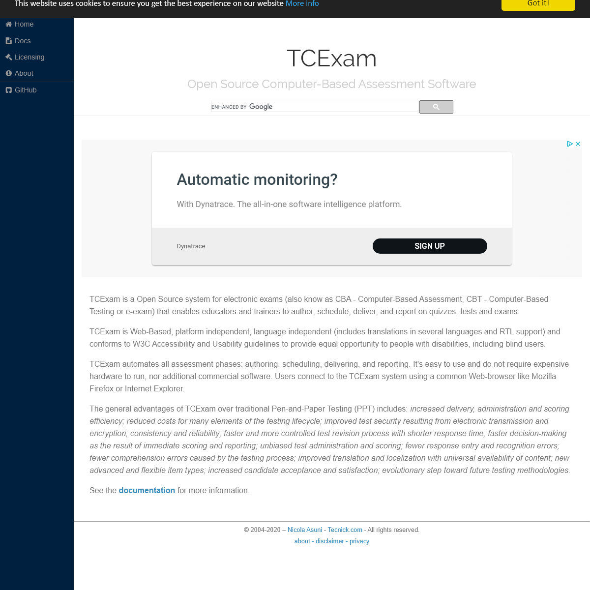 A complete backup of tcexam.org