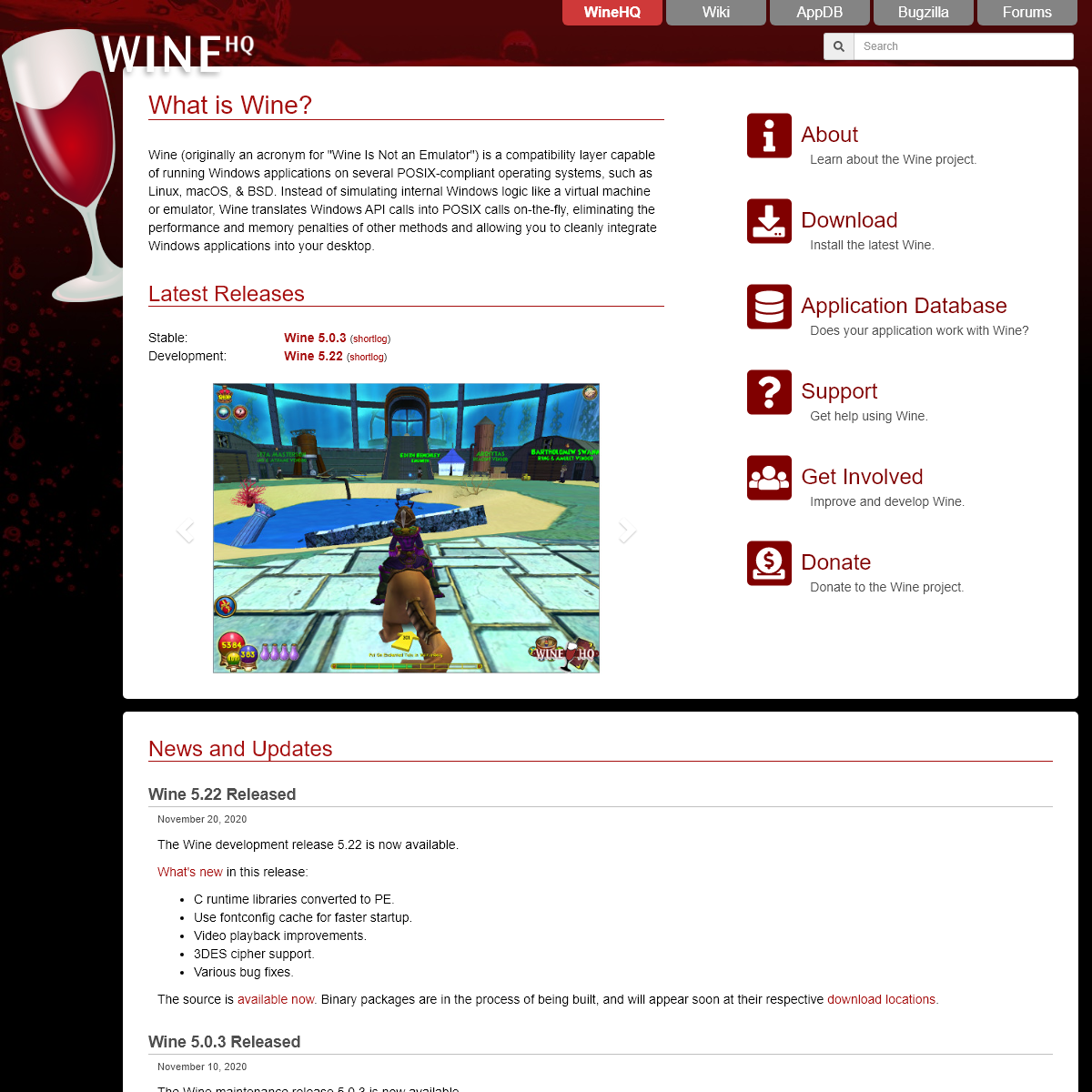 A complete backup of winehq.org