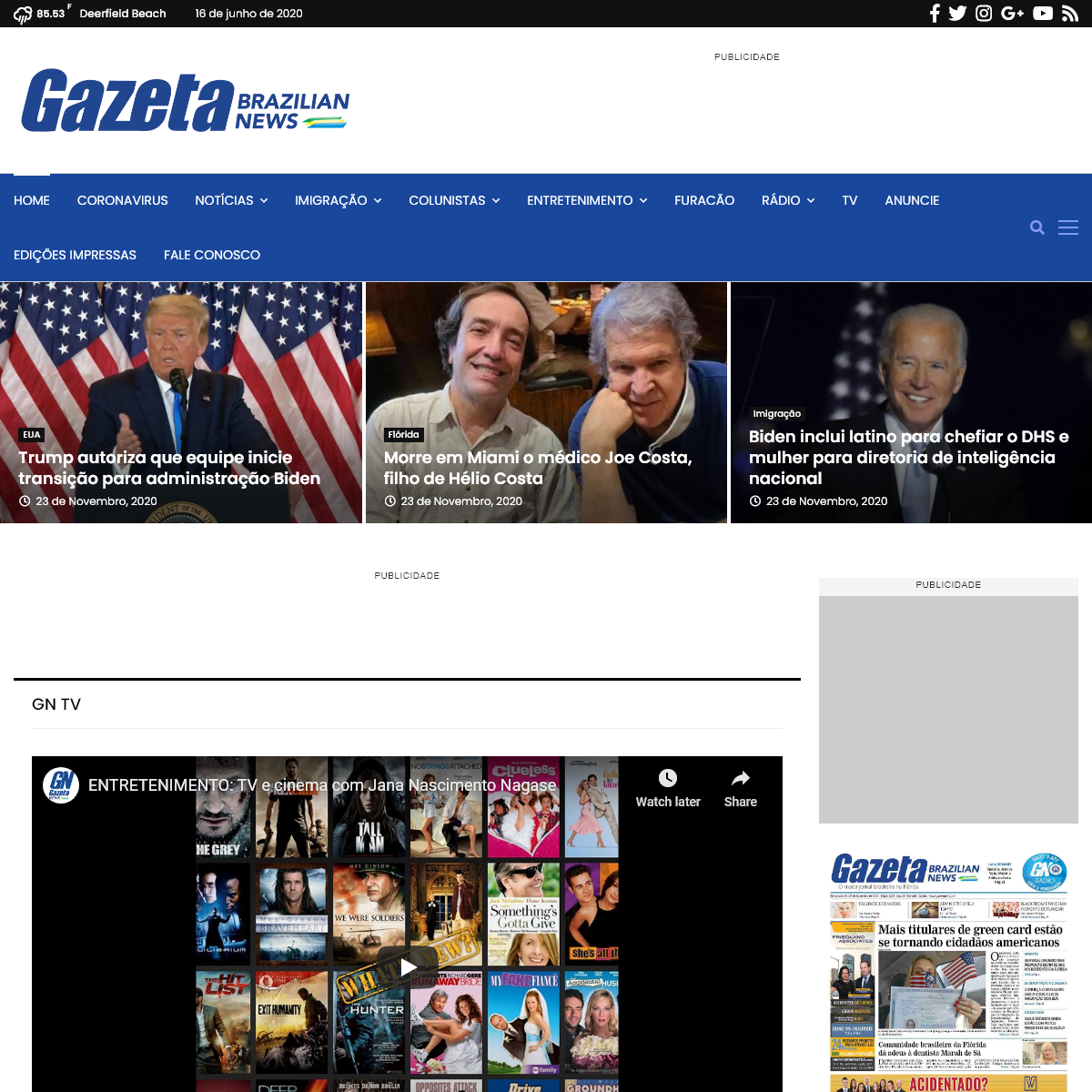Gazeta Brazilian News - Gazeta News- O maior Jornal Brasileiro da FlÃ³rida, nos EUA