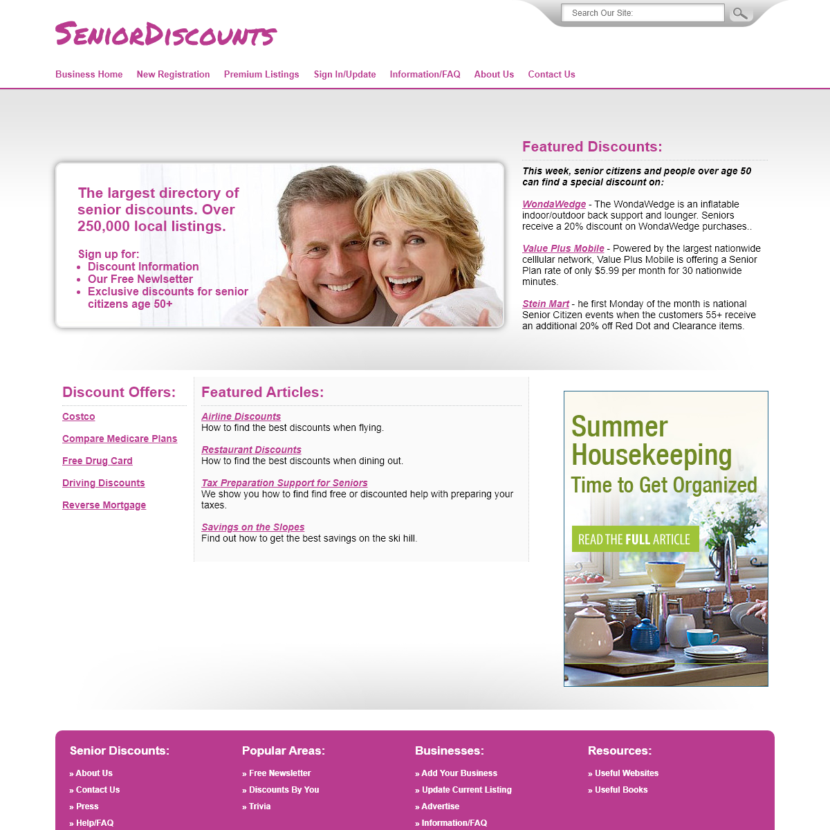 SeniorDiscounts.com - Over 150,000 Discounts for People Over 50 - Deals, Bargains and Savings