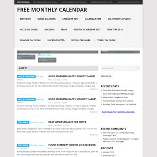 A complete backup of freemonthlycalender.com