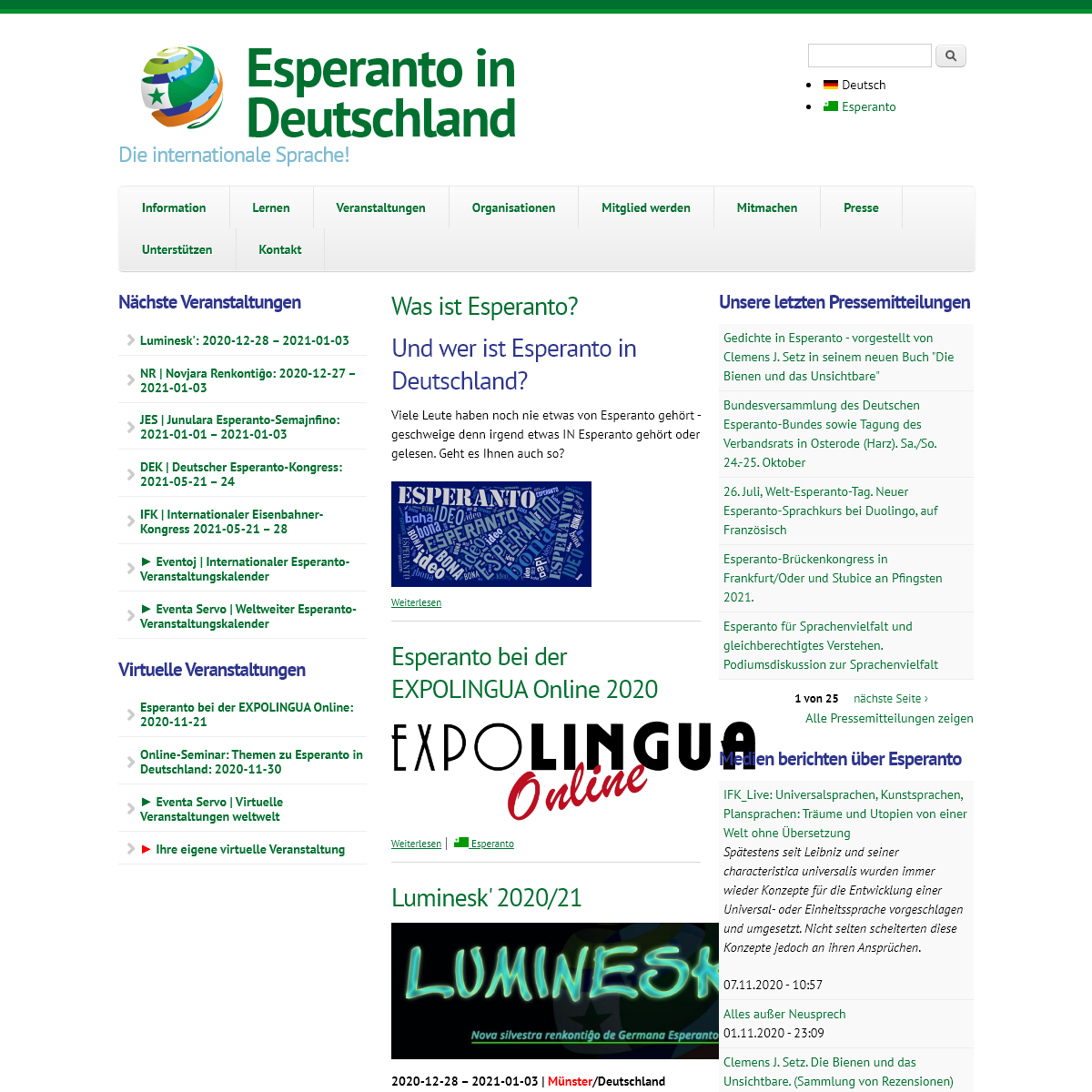 Esperanto in Deutschland - Kommunikation auf AugenhÃ¶he!