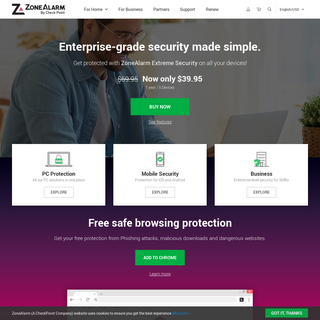 A complete backup of zonealarm.com
