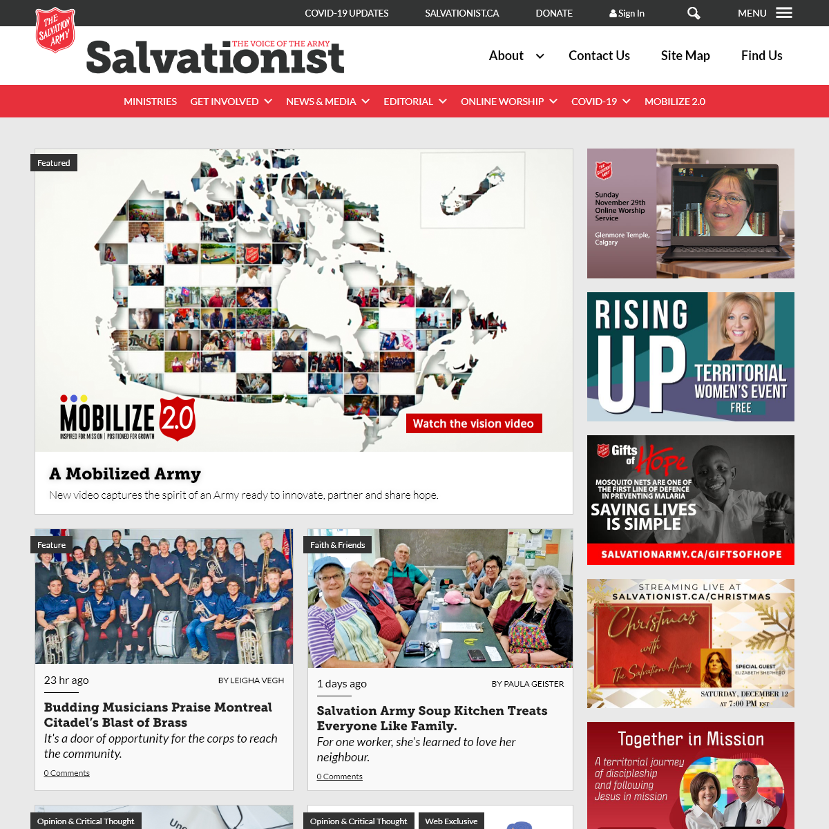 A complete backup of salvationist.ca