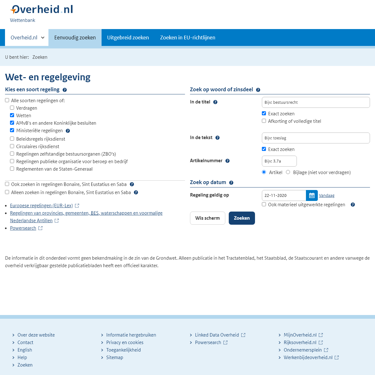 A complete backup of wetten.nl