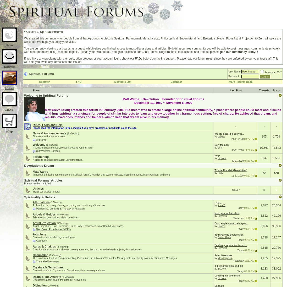 A complete backup of spiritualforums.com