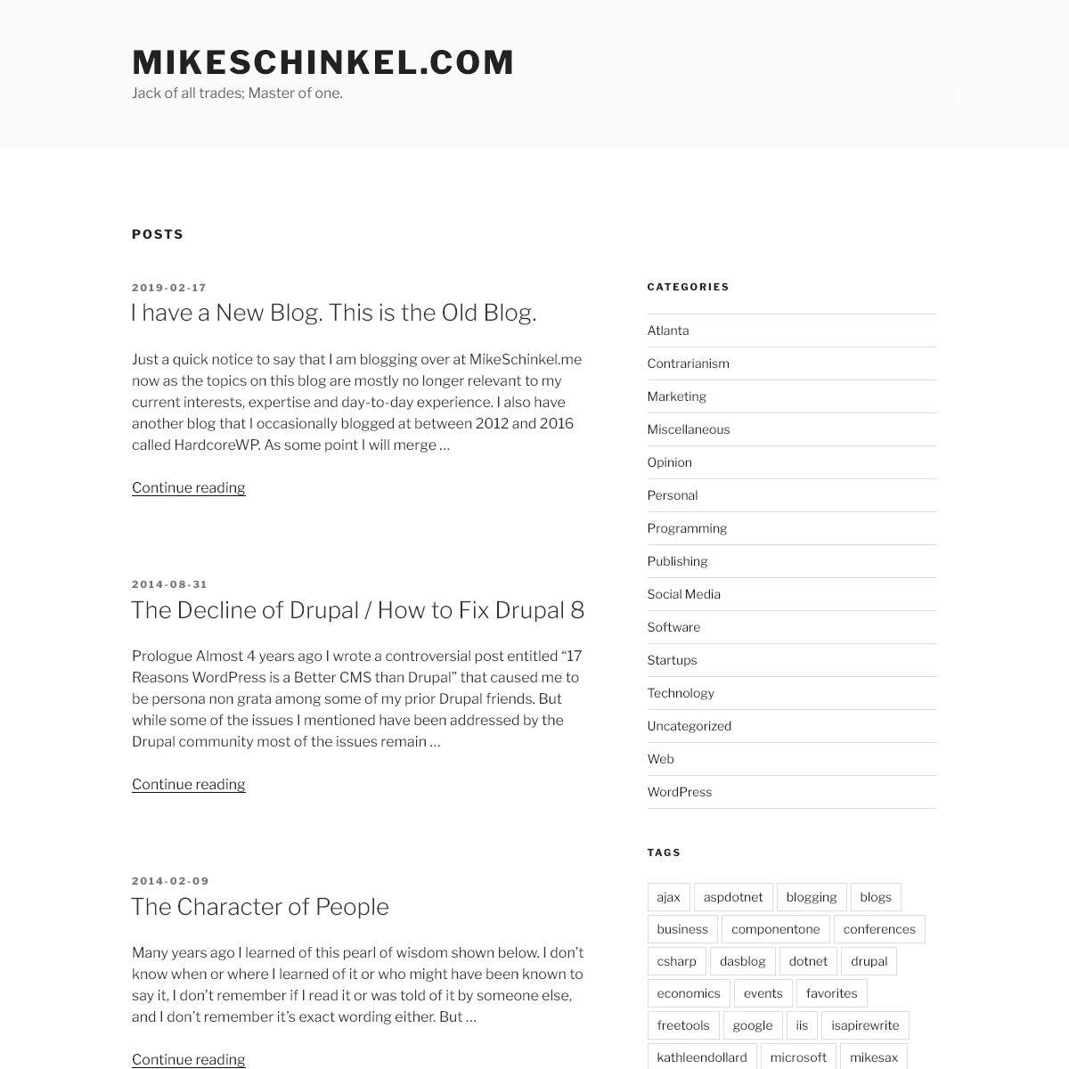 A complete backup of mikeschinkel.com